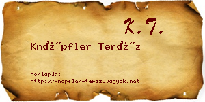 Knöpfler Teréz névjegykártya